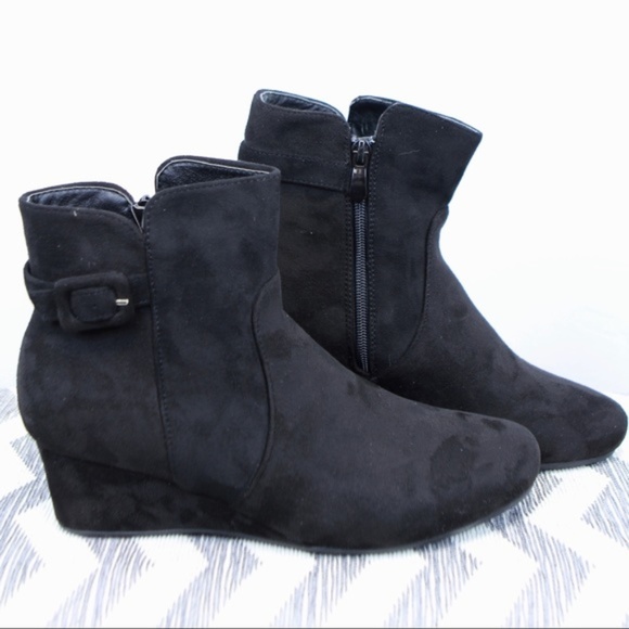 Moda Black Label Shoes - Womens "Ada" Low Wedge Ankle Booties